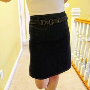 Dolce and Gabbana Denim Midi Skirt 30/44